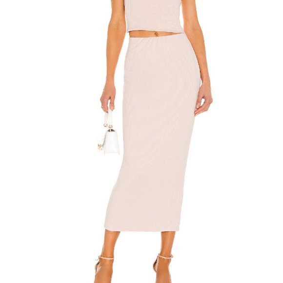 AFRM TORINO TUBE SKIRT IN CREAM TAN, NWOT. PERFECT WARDROPE STAPLE! - Picture 1 of 12